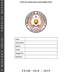 Unit-10: Diseases and Immunity – Complete Worksheet Pack (Set-1)