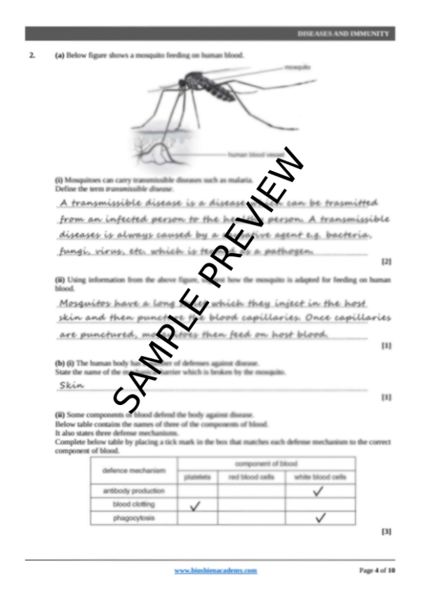 Unit-10: Diseases and Immunity – Complete Worksheet Pack (Set-1)