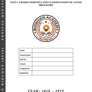 Unit-01: Characteristics & Classification of Living Organisms – Complete Worksheet Pack (Set-1)