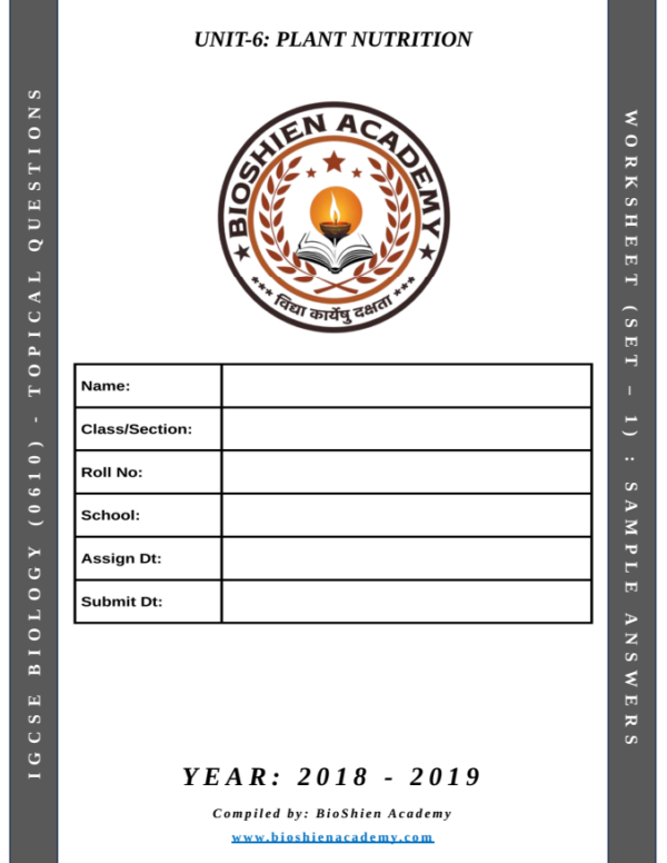 0610_Unit-6_Set-1_Pg-1 Unit-06: Plant Nutrition – Complete Worksheet Pack (Set-1)