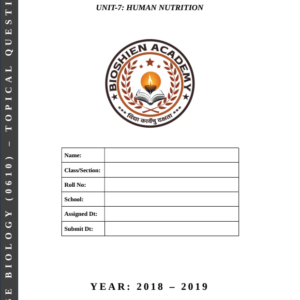 Unit-07: Human Nutrition – Complete Worksheet Pack (Set-1)