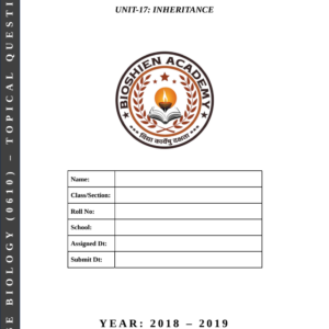 Unit-17: Inheritance – Complete Worksheet Pack (Set-1)