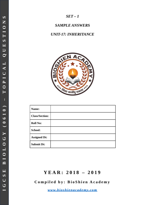 Unit-17: Inheritance – Complete Worksheet Pack (Set-1)