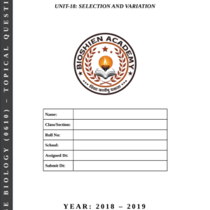 Unit-18: Selection and Variation – Complete Worksheet Pack (Set-1)