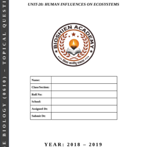 Unit-20: Human Influences on Ecosystems – Complete Worksheet Pack (Set-1)