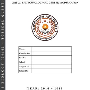 Unit-21: Biotechnology and Genetic Modification – Complete Worksheet Pack (Set-1)
