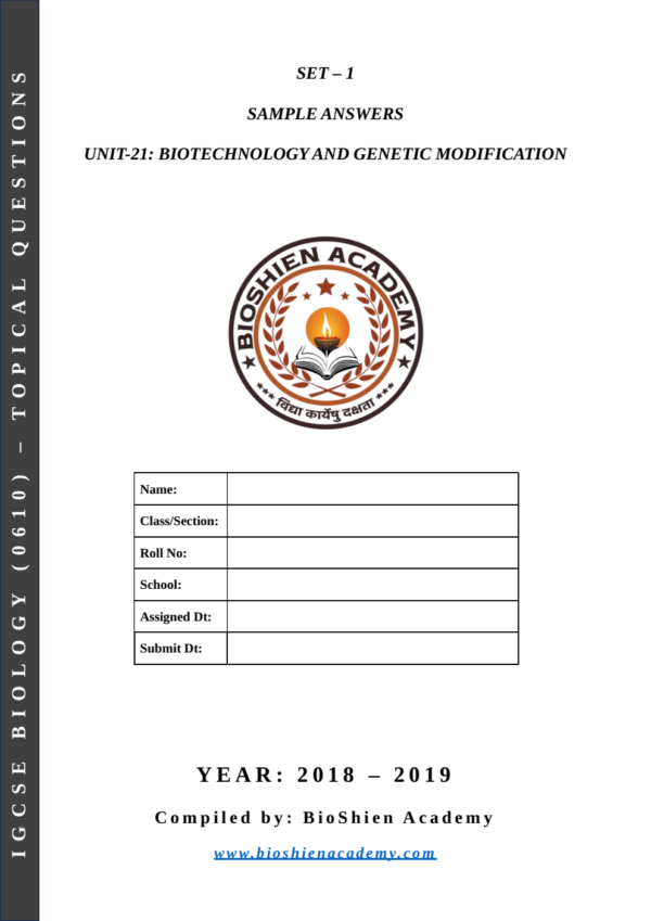 0610_Unit-21_Set-1_Pg-1 Unit-21: Biotechnology and Genetic Modification – Complete Worksheet Pack (Set-1)