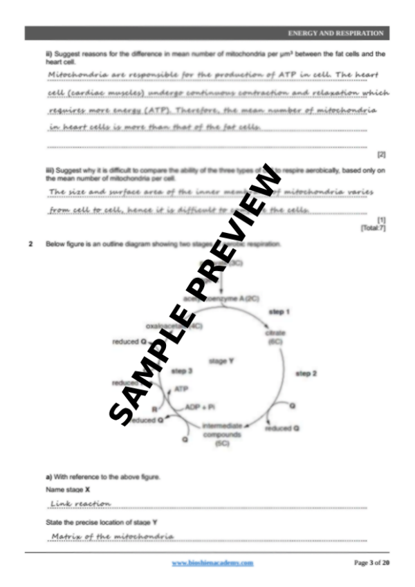 Unit-12: Energy and Respiration – Complete Worksheet Pack (Set-1)