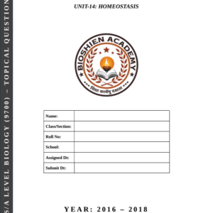 Unit-14: Homeostasis – Complete Worksheet Pack (Set-1)