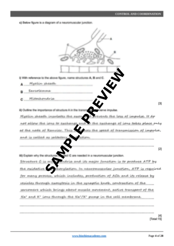 Unit-15: Control and Coordination – Complete Worksheet Pack (Set-1)
