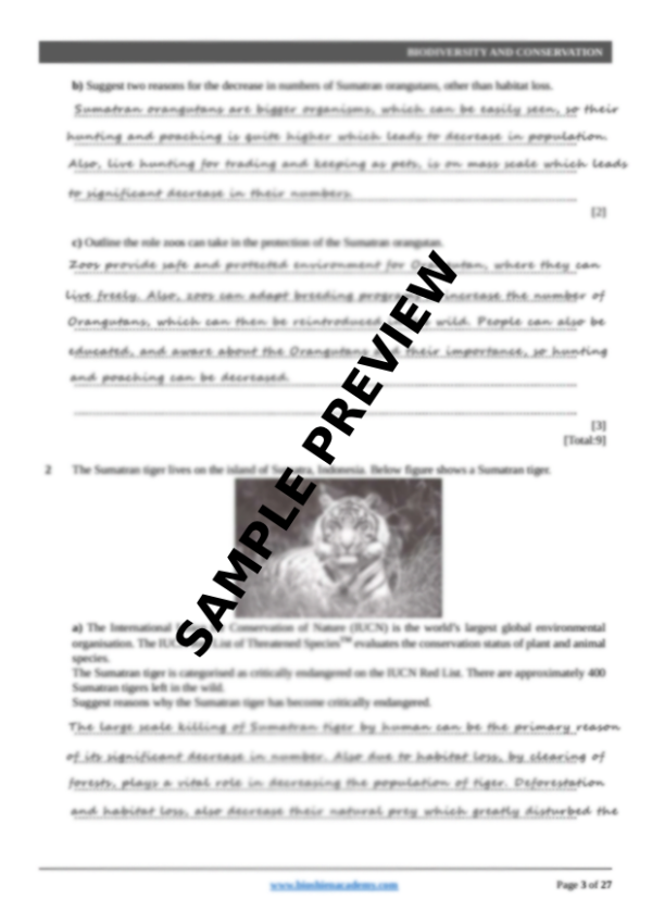 Unit-18: Biodiversity and Conservation – Complete Worksheet Pack (Set-1)